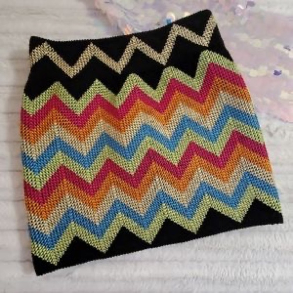 Womens Blue Rain Patterned Skirt